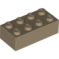 Lego kostka (kostička) 2x4, tmavě béžová (4247145, 4497066)
